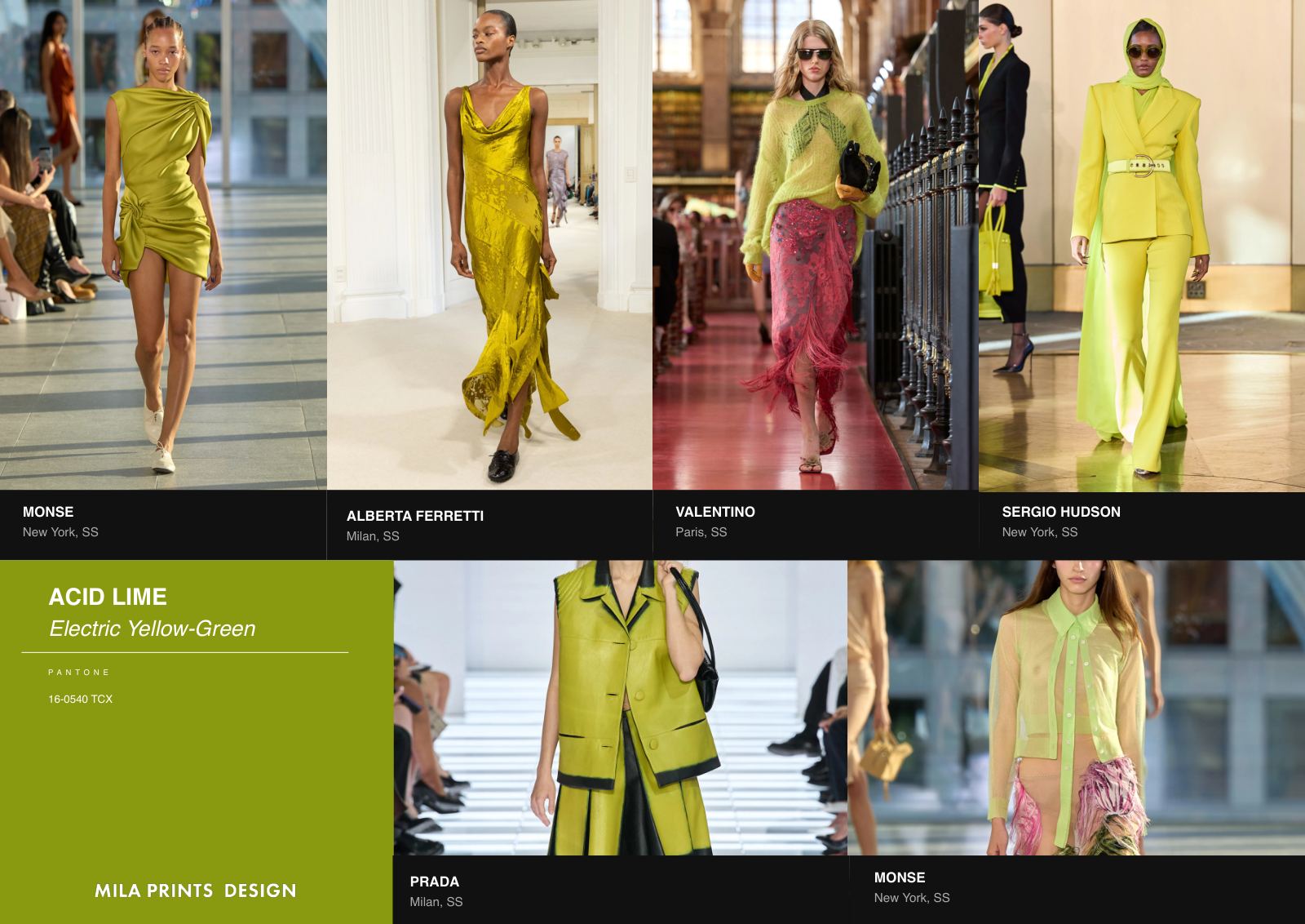 Page from the MPD S/S 27 report: Electric Yellow-Green.